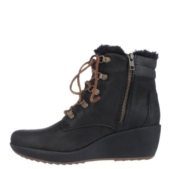 Sperry Luca Peak Waterproof Black Wedge Boots Size 9 - Picture 4 of 11